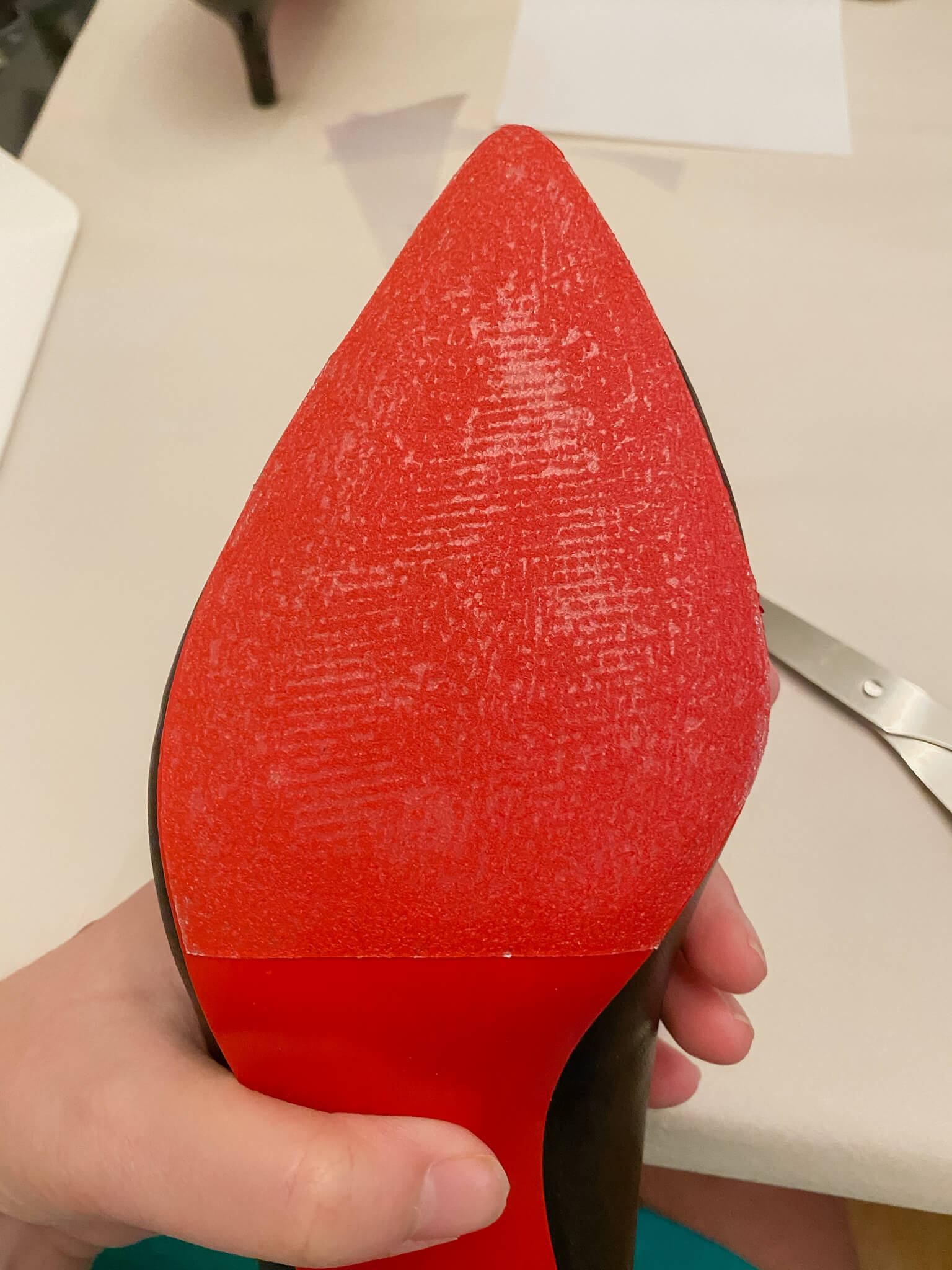 diy red bottom heels