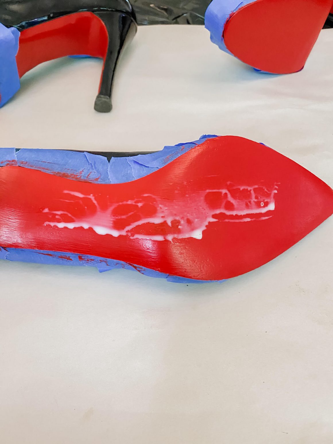 diy red bottom heels