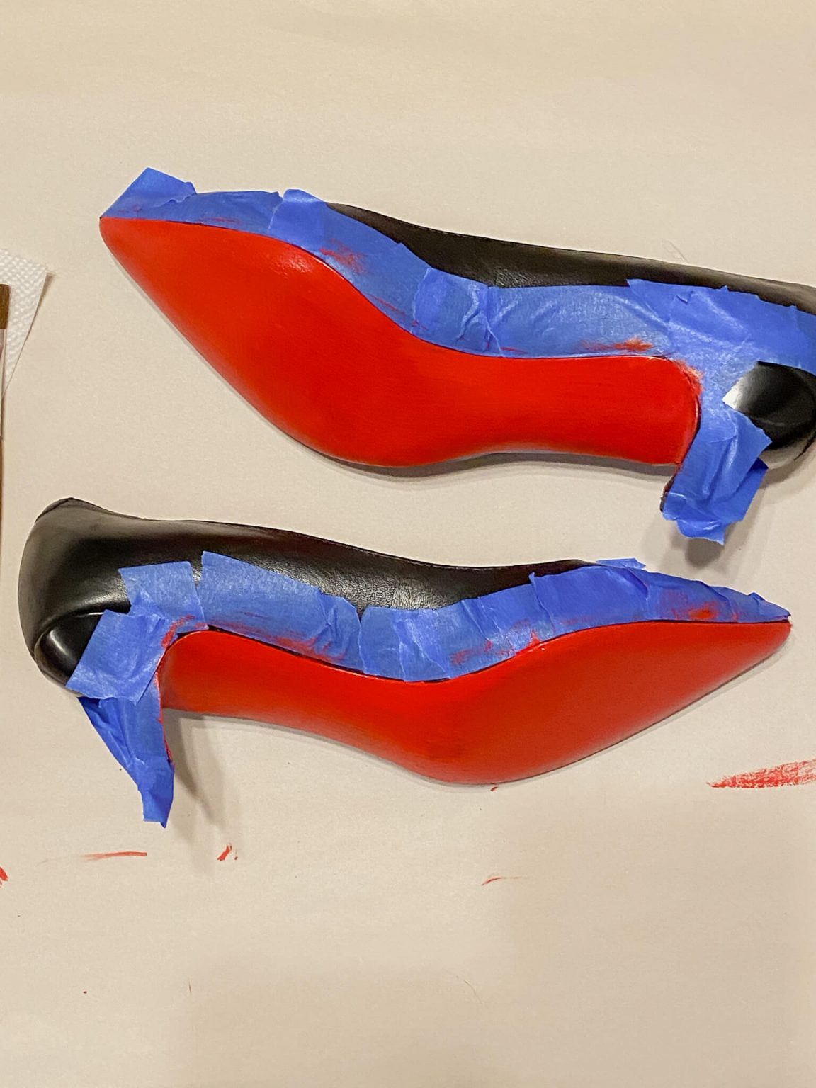 diy red bottom shoes