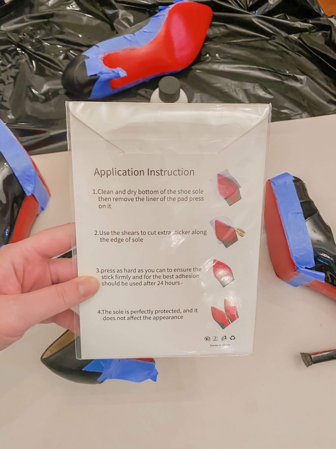 diy red bottom heels